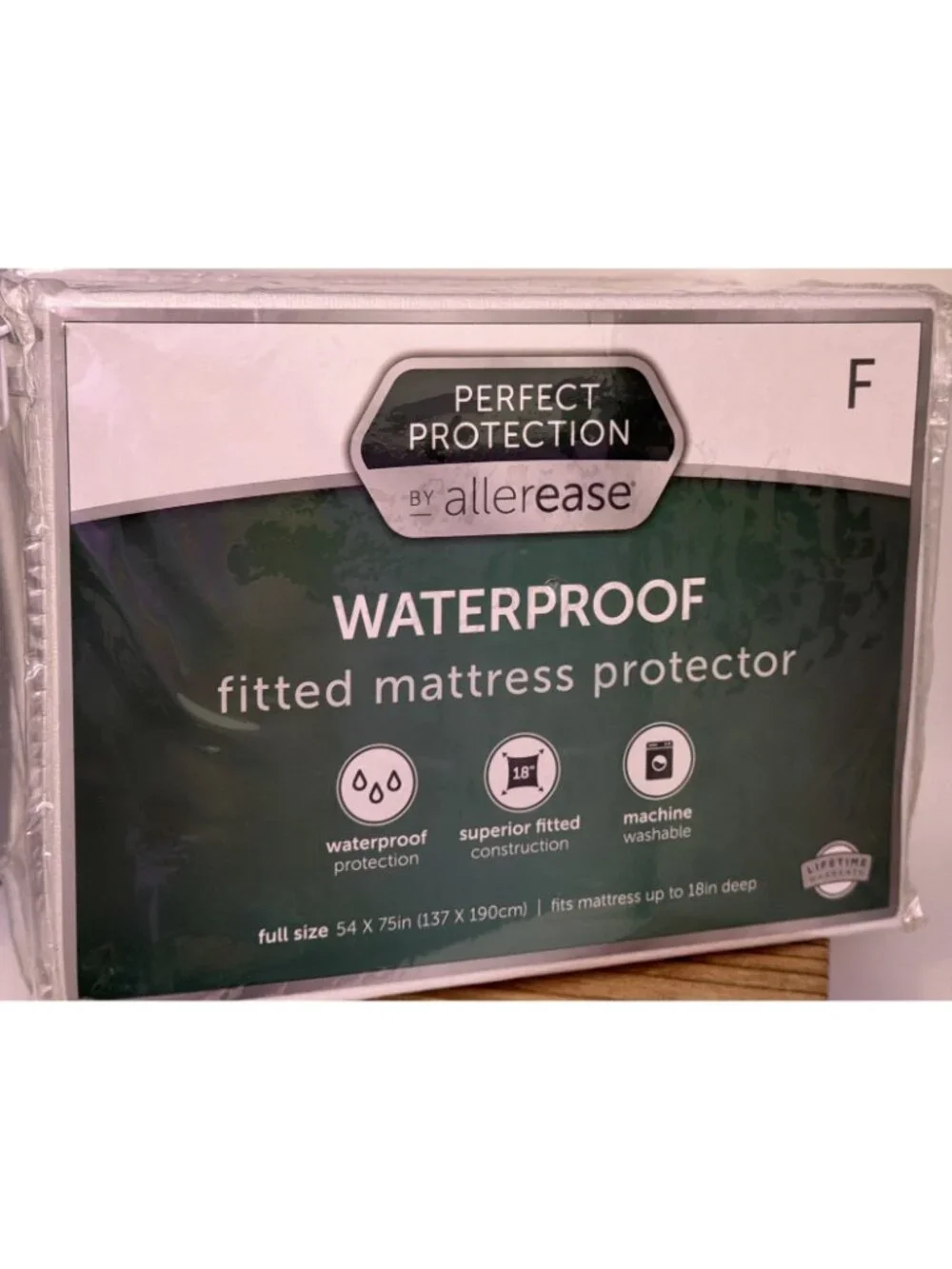 AllerEase Full Size Perfect Waterproof Fitted Mattress Protector New